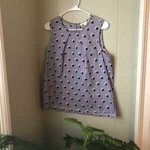 Lavender Sleeveless Top with Polka Dots